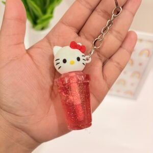 Cherry Kitty Sparkle Red Glitter Lip Gloss Keychain for Girls ♥️