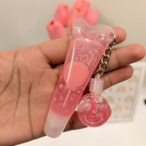 Cherry Pop Dual Lip Gloss Tube with Keychain (Red)