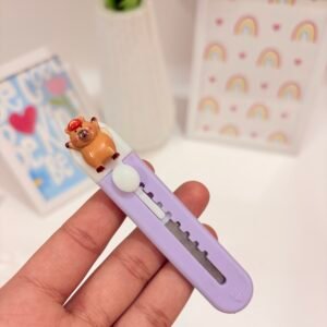 Red Cap Capybara Mini Utility Paper Cutter – Lavender