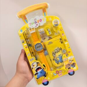 Minions Character 6-in-1 Stationery Gift Set for Kids - Yellow Trolley Style