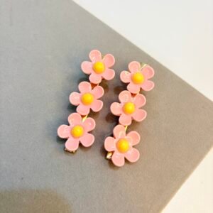 "Pink Daisy" Pop Enamel Clip Set