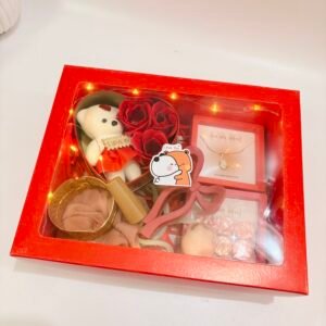 Romantic Love Gift Hamper – Teddy, Roses & Jewelry Combo