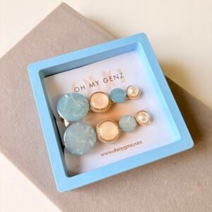 "Copper Shimmer & Matte" Multi-Texture Hair Clip Set