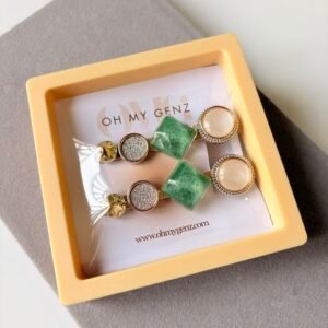 Mint Marble Aesthetic Hair Clips (Set of 2)