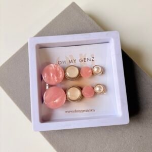 "Pink Daisy" Pop Enamel Clip Set