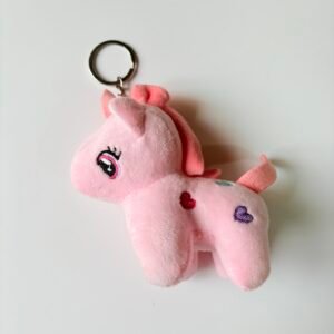 Pink Unicorn Plush Keychain