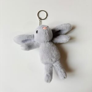 Gray Bunny Plush Keychain