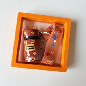Louis Vuitton Style Cylinder Keychain