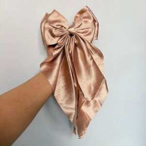 The Luxe Oversized Satin Ribbon Bow – Champagne Gold