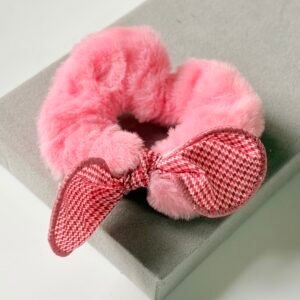 Heritage Pink Houndstooth Scrunchie