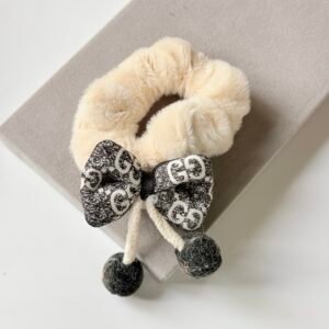 Monochrome Luxe Bow Scrunchie