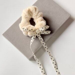 Parisian Cream Ribbon Scrunchie