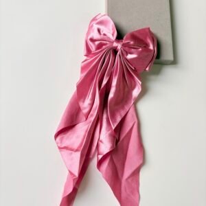 The Luxe Oversized Satin Ribbon Bow – Dusty Rose