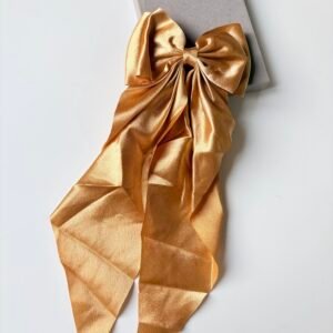 The Luxe Oversized Satin Ribbon Bow – Antique Gold