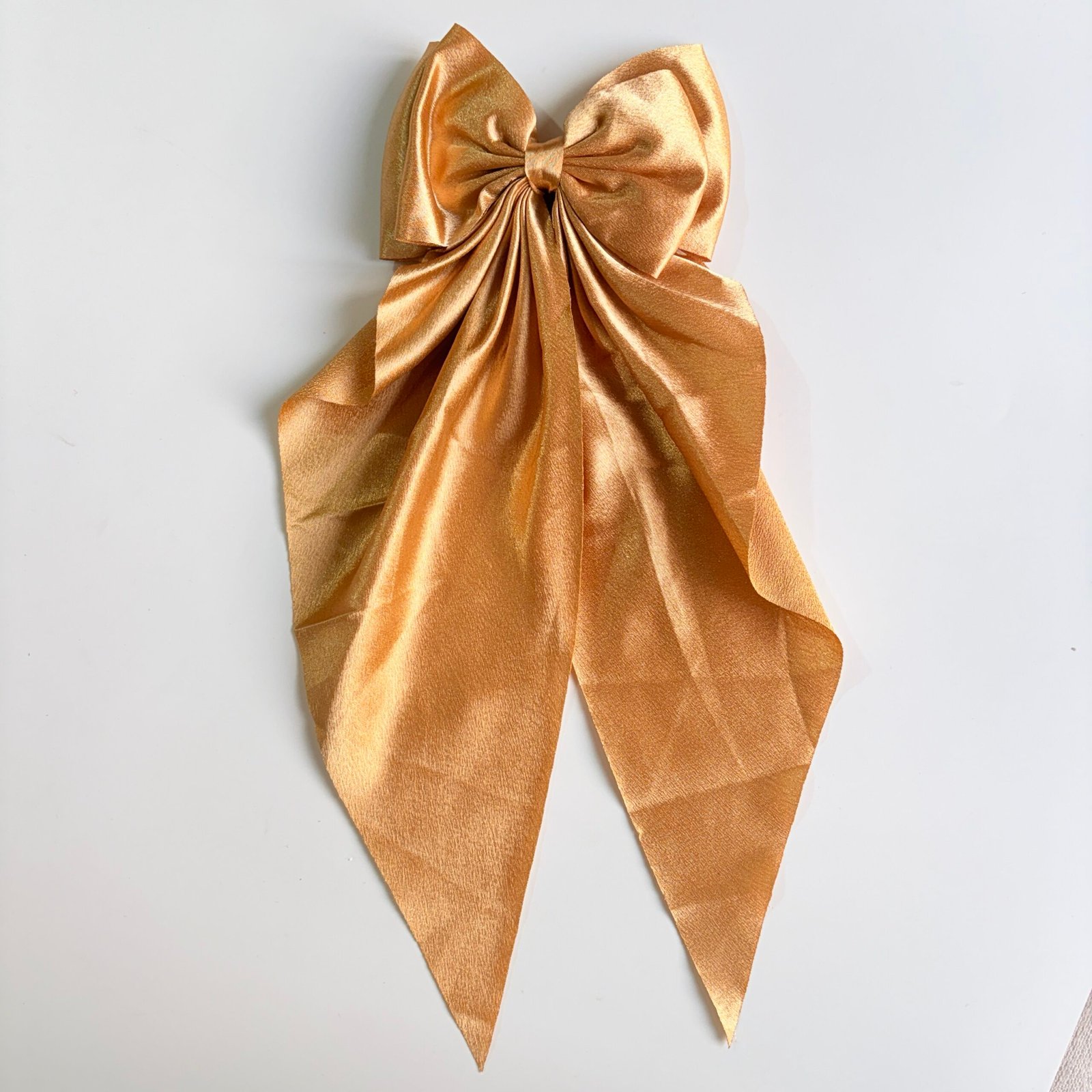 The Luxe Oversized Satin Ribbon Bow – Antique Gold - Image 2