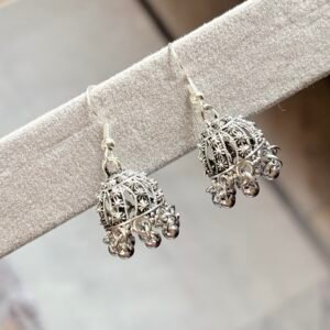 Star-Burst Cage: Celestial Cage-Style Jhumkas with Ornate Star-Cut Patterns – Ships in Premium Floating Display