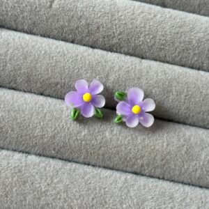 Lavender Fields Matte Purple Flower Earrings