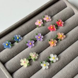 Set of 8 - Frosted Pastel Matter Studs