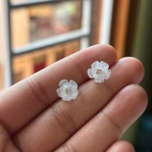Baby Blue Crystal Petal Studs