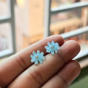 Baby Blue Crystal Petal Studs