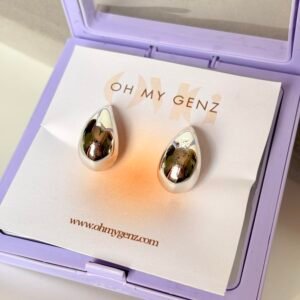 Mirror Drop Minimal Earrings – Premium Floating Box