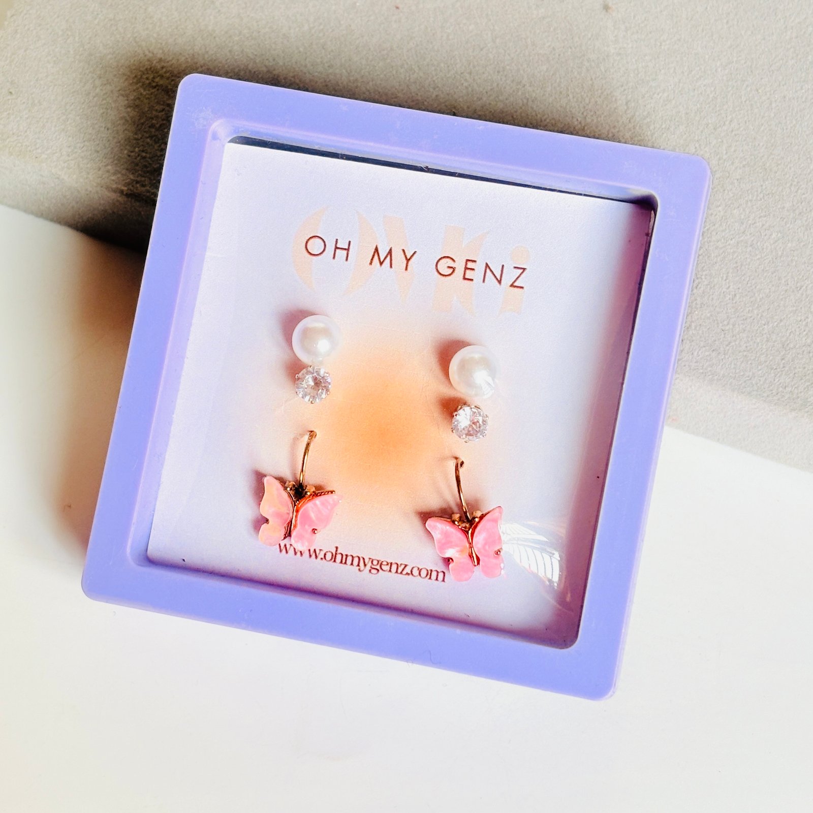 Blush Butterfly Pearl Earrings – Premium Gift Box - Image 2