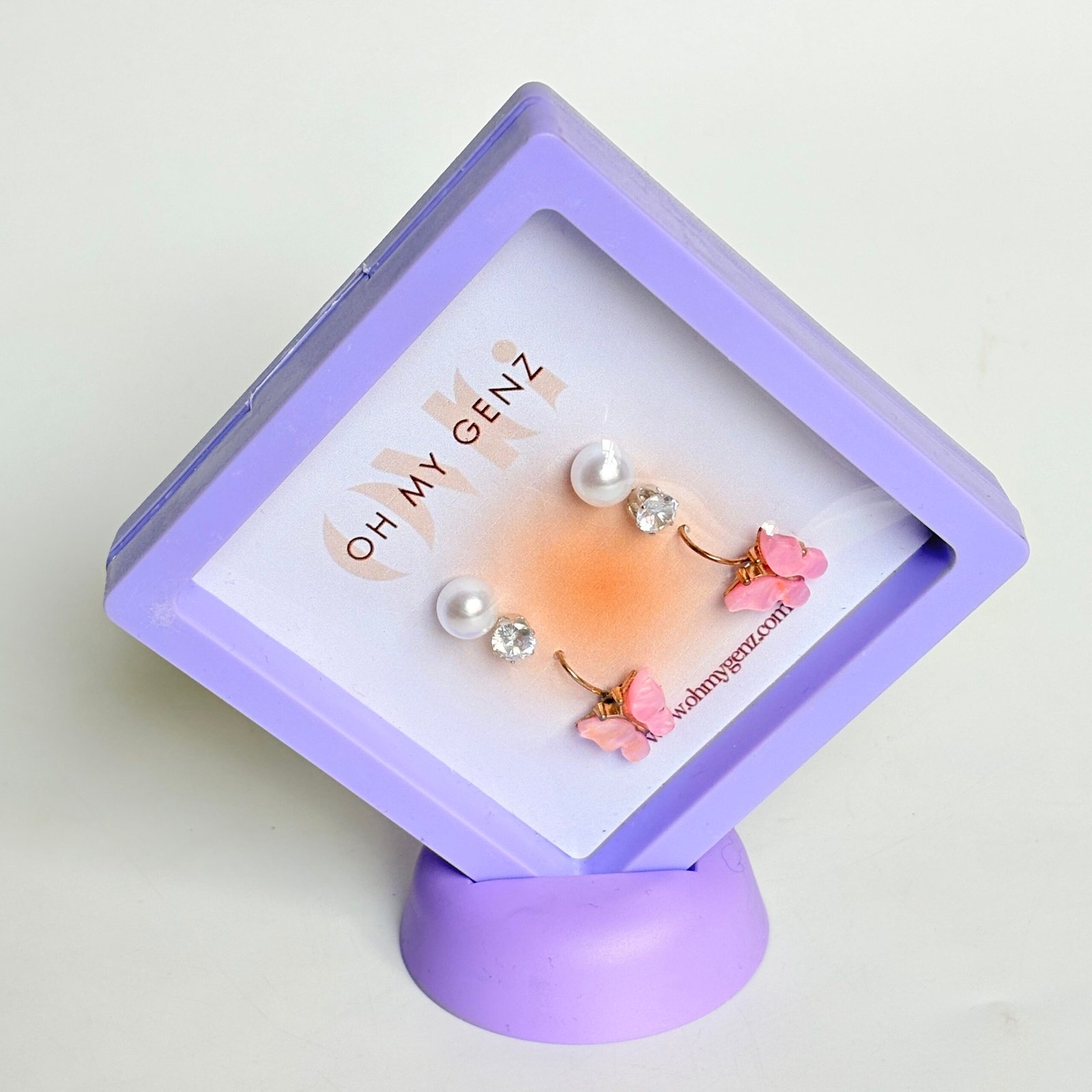 Blush Butterfly Pearl Earrings – Premium Gift Box