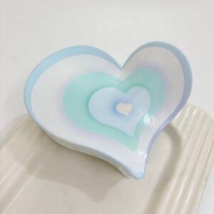 Pinteresty Large Retro Multi-Layered Heart Enamel Hair Claw – Ocean Blue