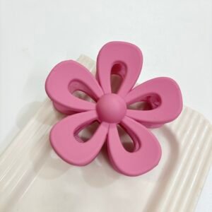 Matte Hollow Daisy Hair Claw – Hot Pink