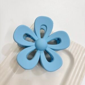 Large Matte Hollow Daisy Hair Claw – Azure Blue