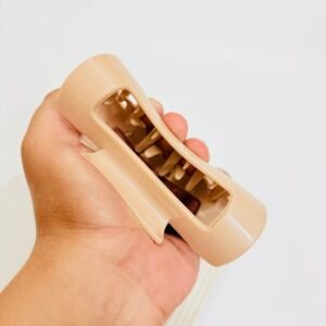 Nude Sand: Large Silicon Hair Claw in Nude Sand – Unbreakable Matte Clip for Thick Hair