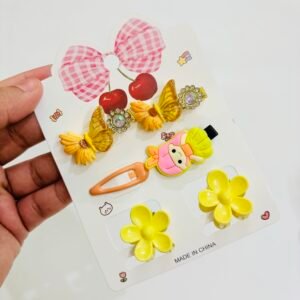 Sweet Charm 5-Piece Hair Accessory Set – Sunshine Yellow
