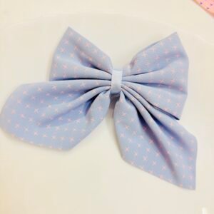 Starlit Sky Blue Fabric Hair Bow