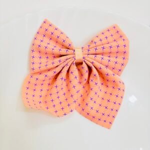 Peach Nebula Orange Fabric Hair Bow