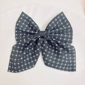 Midnight Starry Black Fabric Hair Bow