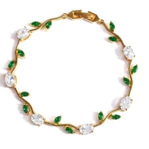Emerald Lily Garden Tulip Bracelet | Anti Tarnish