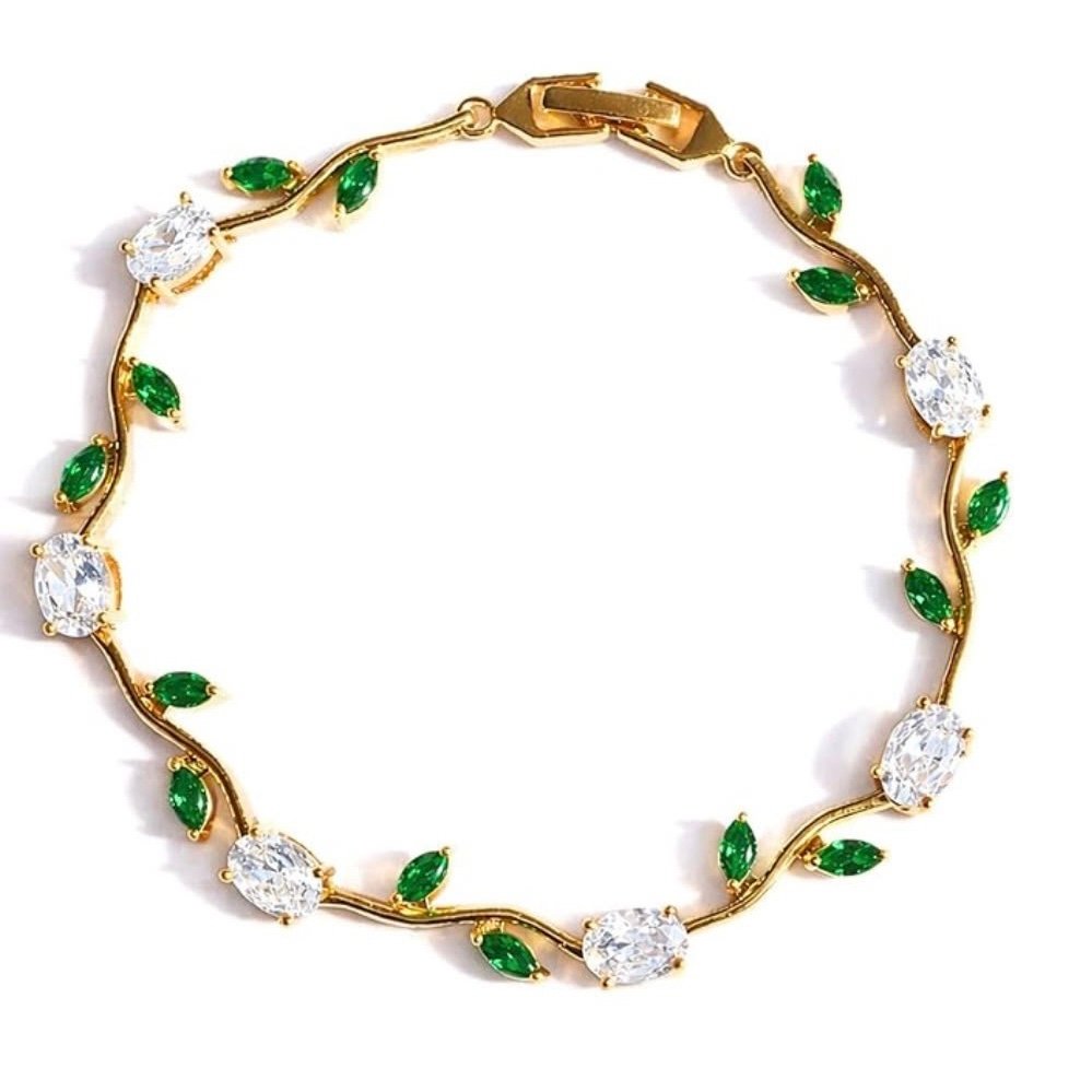 Emerald Lily Garden Tulip Bracelet | Anti Tarnish