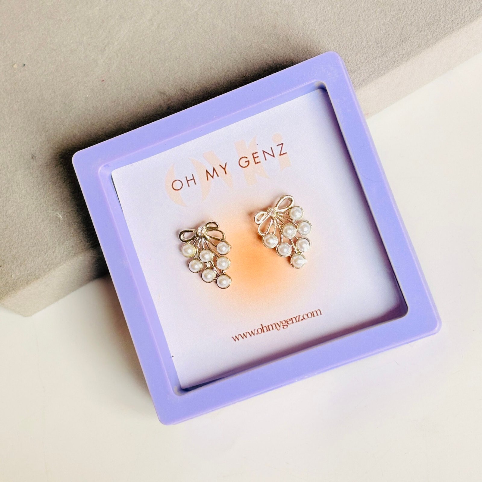 Golden Orchard Pearl Cluster Studs | Includes FREE 3D Floating Display Frame - Image 3