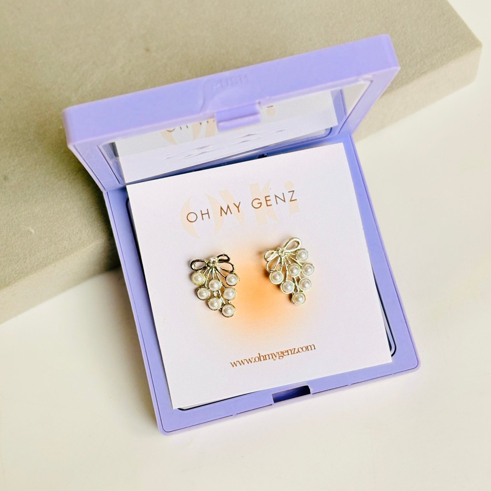 Golden Orchard Pearl Cluster Studs | Includes FREE 3D Floating Display Frame - Image 2