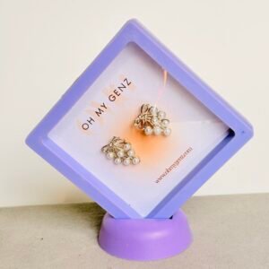 Golden Orchard Pearl Cluster Studs | Includes FREE 3D Floating Display Frame