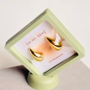 Minimalist Gold Teardrop Stud Earrings - Premium Quality + Free Display Frame