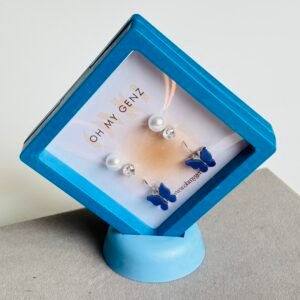 Butterfly & Pearl Multi-Stud Earring Set - Premium Quality + Free Display Frame