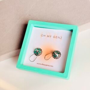 Emerald Green Crystal Boho Drop Earrings - Premium Quality + Free Display Frame