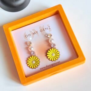 Honey Amber Crystal Boho Drop Earrings - Premium Quality + Free Display Frame