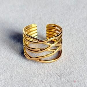 Ethereal Wave Minimalist Anti-Tarnish Ring