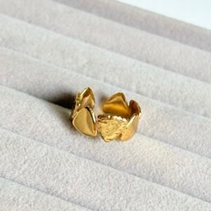 Hammered Petal Anti-Tarnish Textured Band