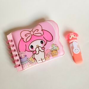 My Melody Sweet Pink Ribbon Squishy Diary & Character Highlighter Set