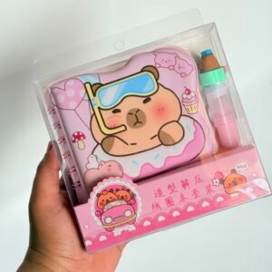 Chill Capybara "Summer Vibes" Squishy Journal with Matchy Highlighter Set
