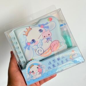 Cinnamoroll Royal Crown Pastel Blue Squishy Notebook & Highlighter Set