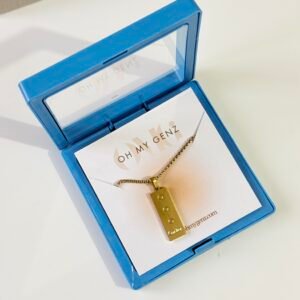 Men’s Gold Stainless Steel Anti-Tarnish Vertical Bar Pendant – Love Screw Motif